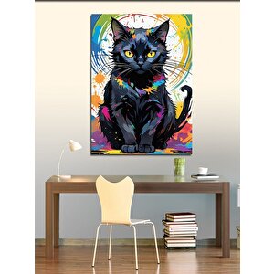 Kanvas Tablo Mistik Kara Kedi 70x100 cm