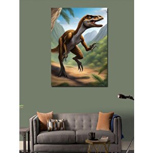 Kanvas Tablo Dinozor T-rex Av Peşinde 50x70 cm