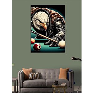 Kanvas Tablo Bilardo Oynayan Beyaz Kartal 100x140 cm