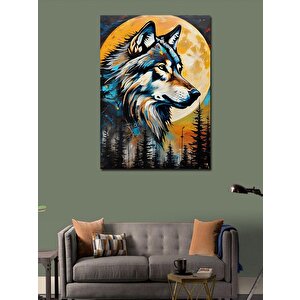 Kanvas Tablo Dolunay Ve Kurt 50x70 cm