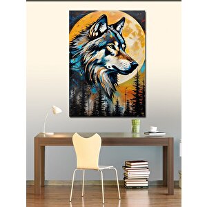 Kanvas Tablo Dolunay Ve Kurt 50x70 cm