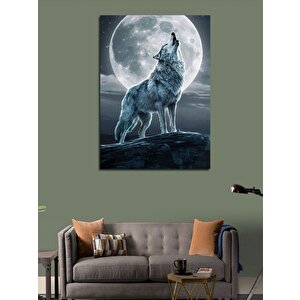 Kanvas Tablo Dolunay Ve Kurt 50x70 cm