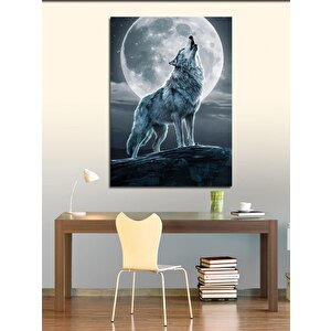 Kanvas Tablo Dolunay Ve Kurt 50x70 cm