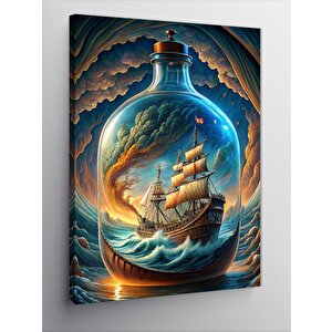 Kanvas Tablo Şişedeki Gemi 50x70 cm