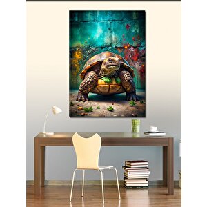 Kanvas Tablo Kaplumbağalar  Ve Şehir 70x100 cm