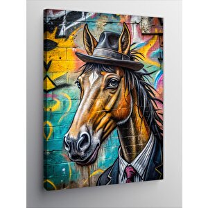 Kanvas Tablo Takım Elbisel At 50x70 cm
