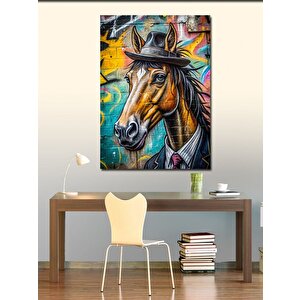 Kanvas Tablo Takım Elbisel At 50x70 cm