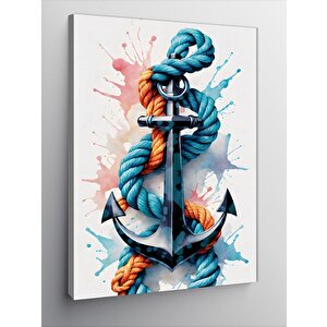 Kanvas Tablo Gemi Çapası Ve Halat 70x100 cm