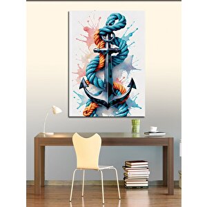 Kanvas Tablo Gemi Çapası Ve Halat 70x100 cm