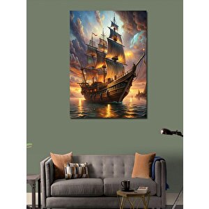 Kanvas Tablo Kadırga Yelkenli Gemi 70x100 cm