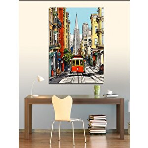 Kanvas Tablo Tramvay Ve Şehir 70x100 cm