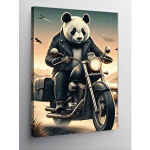 Kanvas Tablo Motorcu Panda