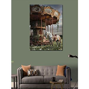 Kanvas Tablo Dönme Dolap Ve At 50x70 cm