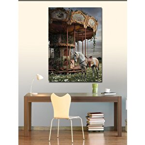 Kanvas Tablo Dönme Dolap Ve At 70x100 cm
