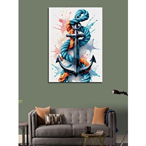 Kanvas Tablo Gemi Çapası Ve Halat 50x70 cm