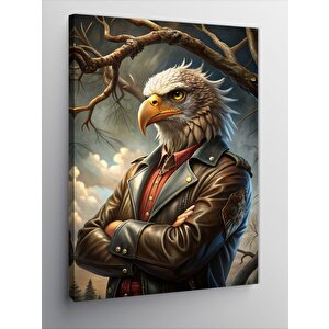 Kanvas Tablo Beyaz Başlı Beyefendi Kartal 70x100 cm