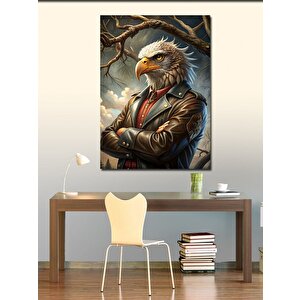 Kanvas Tablo Beyaz Başlı Beyefendi Kartal 70x100 cm