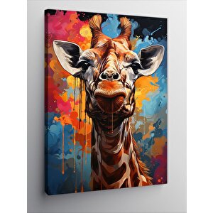 Kanvas Tablo Renkli Zürafa Kafası 50x70 cm