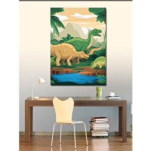 Kanvas Tablo Dinazorlar Ve Tabiat 50x70 cm