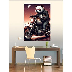 Kanvas Tablo Motorcu Panda 70x100 cm