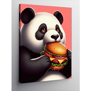 Kanvas Tablo Hamburger Yem Panda