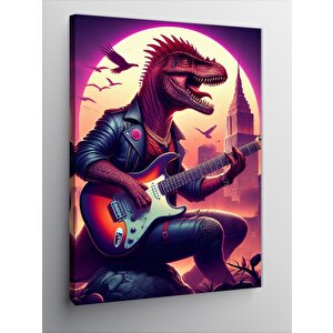 Kanvas Tablo Gitar Çalan Dinazor 50x70 cm