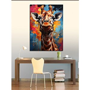 Kanvas Tablo Renkli Zürafa Kafası 70x100 cm