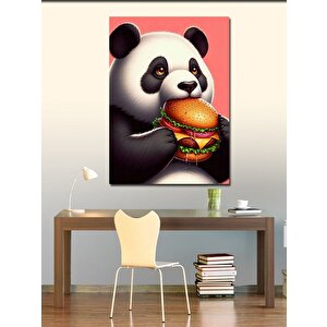 Kanvas Tablo Hamburger Yem Panda 70x100 cm
