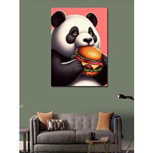 Kanvas Tablo Hamburger Yem Panda 100x140 cm