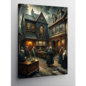 Kanvas Tablo Retro Şehir Ve İnsanlar 70x100 cm