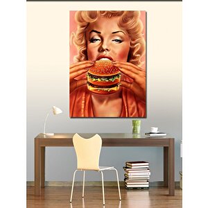Kanvas Tablo Hamburger Yiyen Marilyn Monroe