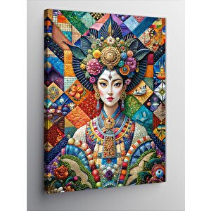 Kanvas Tablo Renkli  Kıyafetli Soyut Kalın 100x140 cm