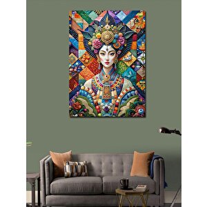 Kanvas Tablo Renkli  Kıyafetli Soyut Kalın 100x140 cm