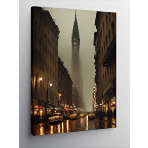 Kanvas Tablo Retro Şehir Fotoğrafı 70x100 cm