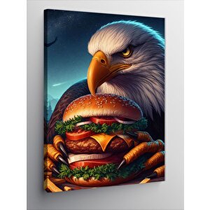 Kanvas Tablo Hamburger Yiyen Kartal 50x70 cm
