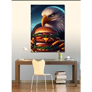 Kanvas Tablo Hamburger Yiyen Kartal 50x70 cm