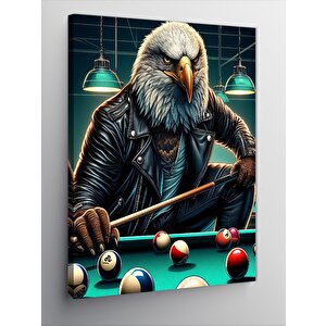 Kanvas Tablo Bilardo Oynayan Beyaz Kartal 50x70 cm