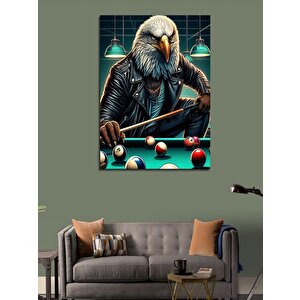 Kanvas Tablo Bilardo Oynayan Beyaz Kartal 50x70 cm