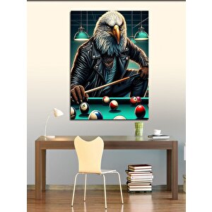 Kanvas Tablo Bilardo Oynayan Beyaz Kartal 50x70 cm