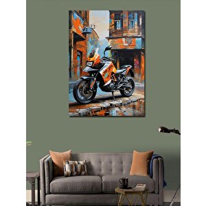 Kanvas Tablo Turuncu Enduro Motor 100x140 cm