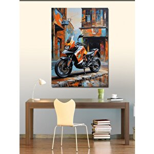 Kanvas Tablo Turuncu Enduro Motor 100x140 cm