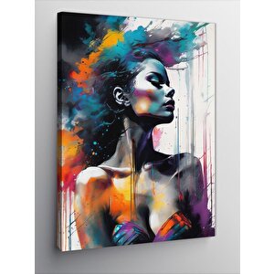 Kanvas Tablo Renkli Soyut Kadın 100x140 cm