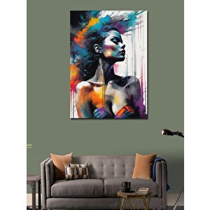 Kanvas Tablo Renkli Soyut Kadın 100x140 cm
