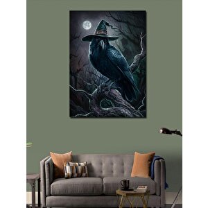 Kanvas Tablo Gece Ve Bilgin Karga 100x140 cm