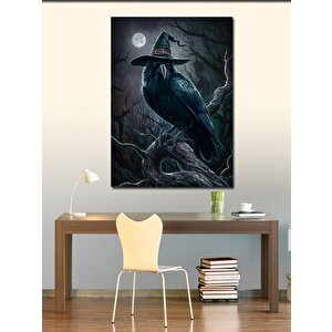Kanvas Tablo Gece Ve Bilgin Karga 100x140 cm