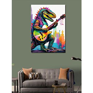 Kanvas Tablo Gitar Çalan Dinazor 50x70 cm