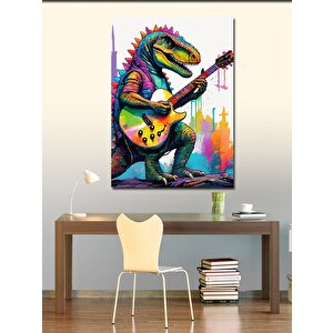 Kanvas Tablo Gitar Çalan Dinazor 50x70 cm