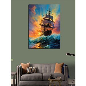 Kanvas Tablo Gün Batımında Gemi 50x70 cm