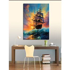 Kanvas Tablo Gün Batımında Gemi 50x70 cm