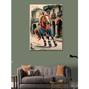 Kanvas Tablo Paten Yapan Eşofmanlı At 50x70 cm